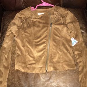 NEW Justice Suede Fringe Jacket